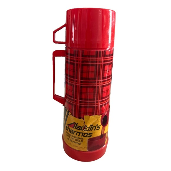 aladdin Other - Aladdin Thermos Red Black Plaid Checkered 1 Quart Vintage Made USA NEW